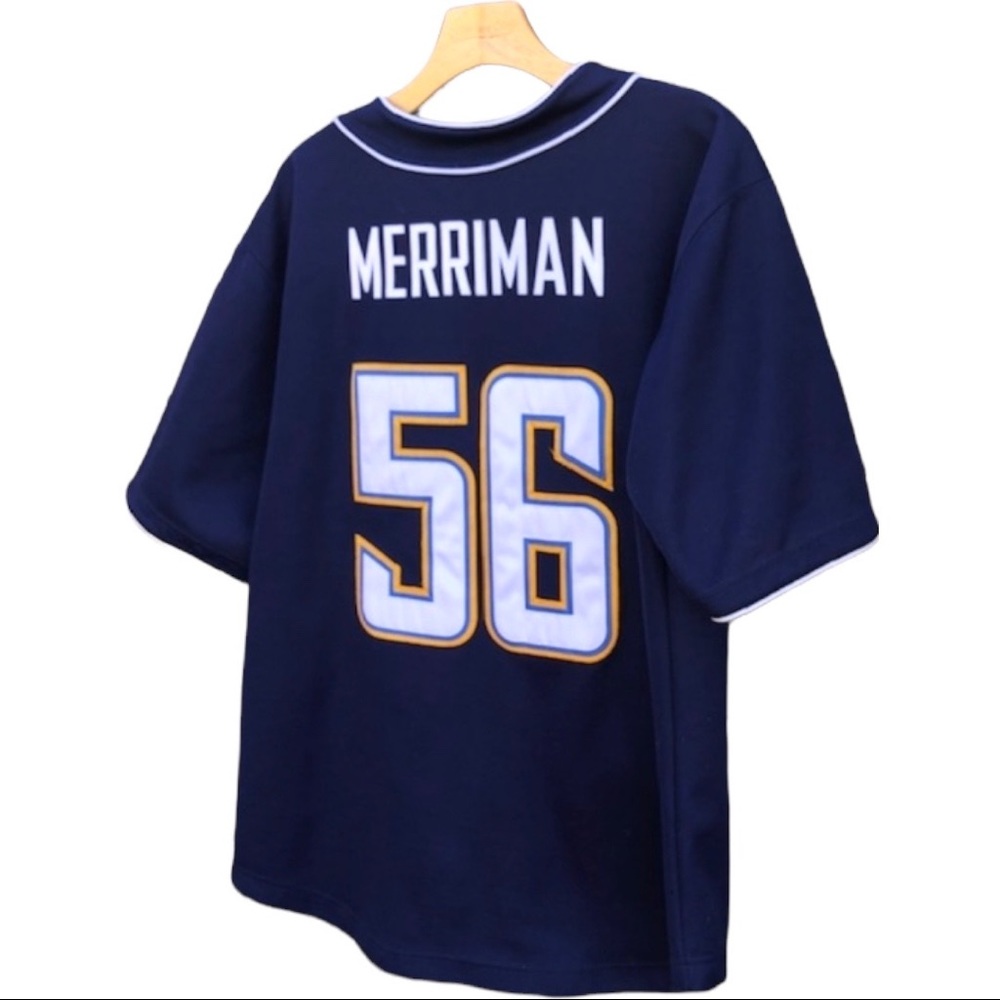 RARE Shawne Merriman NFL PLAYERS SAN DIEGO CHARGERS button up jersey authentic